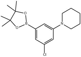 1-(3-氯-5-(4,4,5,5-四甲基-1,3,2-二氧硼杂环戊烷-2-基)苯基)哌啶, 2096334-12-0, 结构式