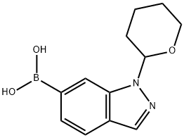 (1-(四氢-2H-吡喃-2-基)-1H-吲唑-6-基)硼酸, 2096337-20-9, 结构式