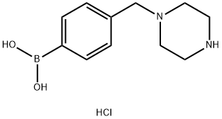 (4-(哌嗪-1-基甲基)苯基)硼酸盐酸盐, 2096338-77-9, 结构式