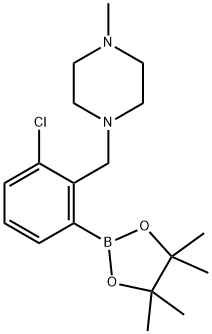 1-(2-氯-6-(4,4,5,5-四甲基-1,3,2-二氧硼杂环戊烷-2-基)苯基)-4-甲基哌嗪, 2096340-35-9, 结构式