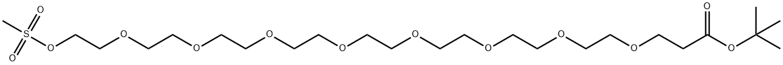 甲磺酸酯-八聚乙二醇-叔丁酯MS-PEG8-T-BUTYL ESTER, 2097604-01-6, 结构式