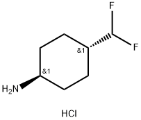 反式-4-(二氟甲基)环己胺盐酸盐, 2098033-30-6, 结构式