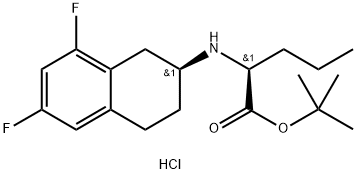 (S)-叔丁基2-(((S)-6,8-二氟-1,2,3,4-四氢萘-2-基)氨基)戊酸甲酯盐酸盐, 2098259-68-6, 结构式