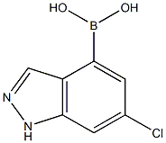 6-氯-1H-吲唑-4-硼酸, 2121512-04-5, 结构式