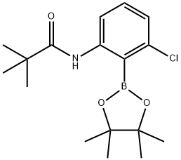 N-(3-氯-2-(4,4,5,5-四甲基-1,3,2-二氧杂硼烷-2-基)苯基)新戊酰胺, 2121512-86-3, 结构式