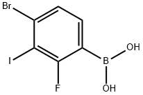 2-氟-3-碘-4-溴苯硼酸, 2121514-50-7, 结构式