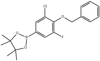 2-(4-(苄氧基)-3-氯-5-氟苯基)-4,4,5,5-四甲基-1,3,2-二氧硼杂环戊烷, 2121515-13-5, 结构式