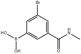 5-溴-3-(N-甲基氨基羰基)苯基硼酸, 2121515-18-0, 结构式