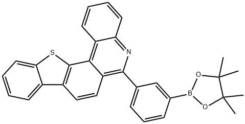 6-(3-(4,4,5,5-四甲基-1,3,2-二氧硼戊环-2-基)苯基)苯并[4,5]噻唑并[3,2-K]菲啶, 2125447-50-7, 结构式