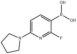 2-氟-6-(吡咯烷-1-基)吡啶-3-硼酸, 2132382-87-5, 结构式