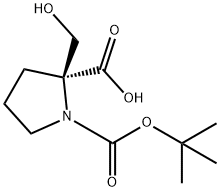 S-2-羟甲基-1-BOC-2-吡咯烷甲酸, 2136895-52-6, 结构式