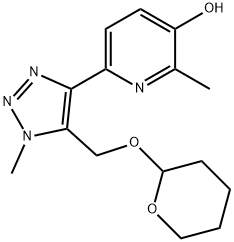 2-甲基-6-(1-甲基-5-((((四氢-2H-吡喃-2-基)氧基)甲基)-1H-1,2,3-三唑-4-基)吡啶-3-醇, 2170129-05-0, 结构式