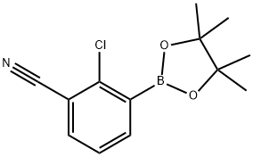 2-氯-3-(4,4,5,5-四甲基-1,3,2-二氧硼杂环戊烷-2-基)苯甲腈, 2172654-65-6, 结构式