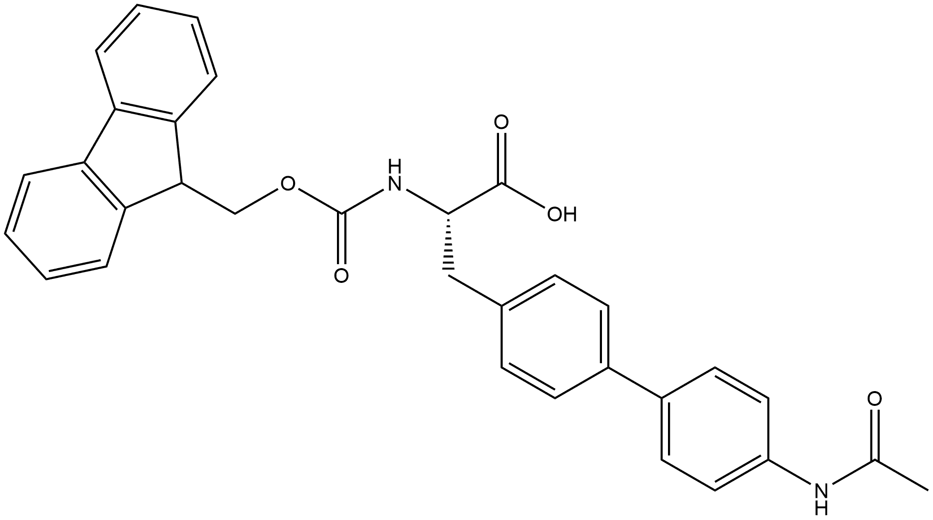 FMOC-4-(4-乙酰氨基苯基)-L-苯丙氨酸, 2172695-63-3, 結(jié)構(gòu)式