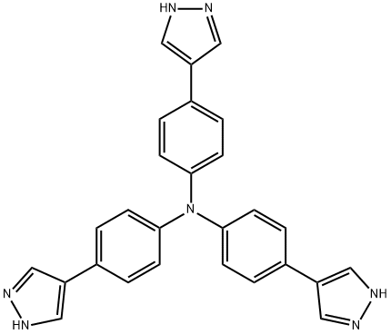 Benzenamine,4-(1H-pyrazol-4-yl)-N,N-bis[4-(1H-pyrazol-4-yl)phenyl]-, 2172856-38-9, 结构式