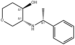 (3R,4R)-3-((((R)-1-苯乙基)氨基)四氢-2H-吡喃-4-醇, 2173637-03-9, 结构式