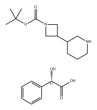 (R)-3-(哌啶-3-基)氮杂环丁烷-1-羧酸叔丁酯 (S)-2-羟基-2-苯基乙酸, 2174940-64-6, 结构式