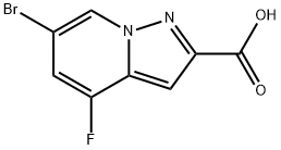 6-溴-4-氟吡唑并[1,5-A]吡啶-2-羧酸, 2177264-08-1, 结构式