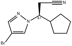 (S)-3-(4-溴-1H-吡唑-1-基)-3-环戊基丙腈, 2183286-19-1, 结构式