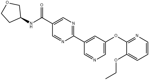 (S) -2-(5-((3-乙氧基吡啶-2-基]氧基]吡啶-3-基)-N-(四氢呋喃-3-基)嘧啶-5-甲酰胺, 2186700-33-2, 结构式