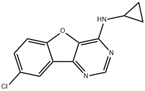8-Chloro-N-cyclopropyl[1]benzofuro[3,2-d]pyrimidin-4-amine, 2197056-57-6, 结构式