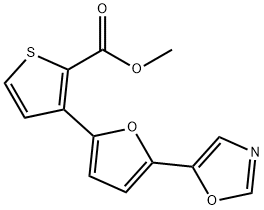 Methyl 3-[5-(1,3-oxazol-5-yl)-2-furyl]thiophene-2-carboxylate, 2197056-81-6, 结构式