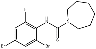 N-(2,4-Dibromo-6-fluorophenyl)azepane-1-carbothioamide, 2201551-82-6, 结构式