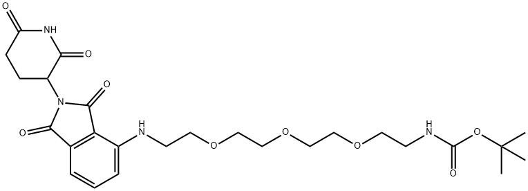 (2-(2-(2-(2-((2-(2,6-二氧代哌啶-3-基)-1,3-二氧代异吲哚-4-基)氨基)乙氧基)乙氧基)乙氧基)乙基叔丁基)氨基甲酸酯, 2204246-03-5, 结构式