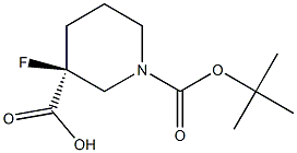 (3S)-1-[(叔丁氧基)羰基] -3-氟哌啶-3-羧酸, 2218467-83-3, 结构式