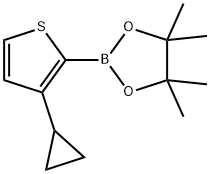 3-羟基-2,3-二甲基丁烷-2-基氢(3-环丙基噻吩-2-基)硼酸酯, 2223033-79-0, 结构式