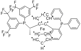 (S)-1-{(SP)-2-[2-(二苯基膦)苯基]二茂铁基}乙基双[3,5-双-(三氟甲基)苯基]膦, 849925-17-3, 结构式