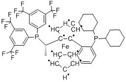 (S)-1-{(SP)-2-[2-(二环己基膦)苯基]二茂铁基}乙基双[3,5-双(三氟甲基)苯基]膦, 849925-22-0, 结构式