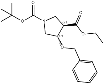 (3R,4S)-REL-4-苄氧基吡咯烷-1,3-二羧酸 1-叔丁酯 3-乙酯, 849935-82-6, 结构式