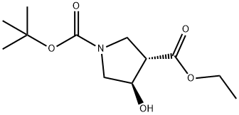 (3S,4R)-4-羟基吡咯烷-1,3-二甲酸 1-叔丁酯 3-乙酯, 849935-85-9, 结构式