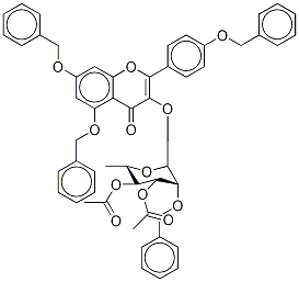 5,7-双 - (苄氧基)-Α-(4-(苄氧基)苯基)-3- [3,4-二-O-乙酰基-ΑO-乙酰基-Α-鼠李吡喃糖基氧基] -4H-色原-4- 一, 849938-27-8, 结构式