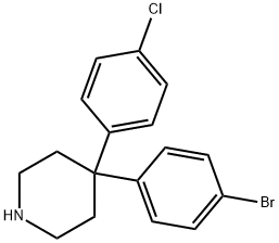 4-(4-溴苯基)-4-(4-氯苯基)哌啶, 857531-01-2, 结构式