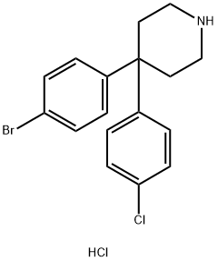 4-(4-溴苯基)-4-(4-氯苯基)哌啶盐酸盐, 857531-97-6, 结构式