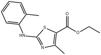 4-甲基-2-(邻甲苯基氨基)噻唑-5-羧酸乙酯, 859483-31-1, 结构式