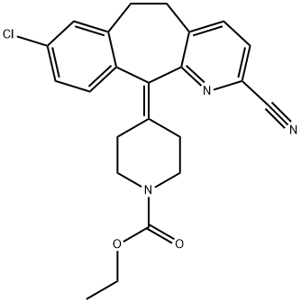 4-(8-Chloro-2-cyano-5,6-dihydro-11H-benzo[5,6]cyclohepta[1,2-b]pyridin-11-ylidene)-1-piperidinecarboxylic Acid Ethyl Ester, 860010-31-7, 结构式