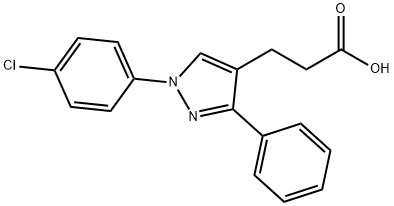 1-(4-氯苯基)-3-苯基吡唑-4-丙酸, 870704-02-2, 结构式