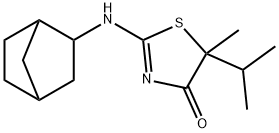 2-((1S,4R)-bicyclo[2.2.1]heptan-2-ylaMino)-5-isopropyl-5-Methylthiazol-4(5H)-one, 870708-16-0, 结构式