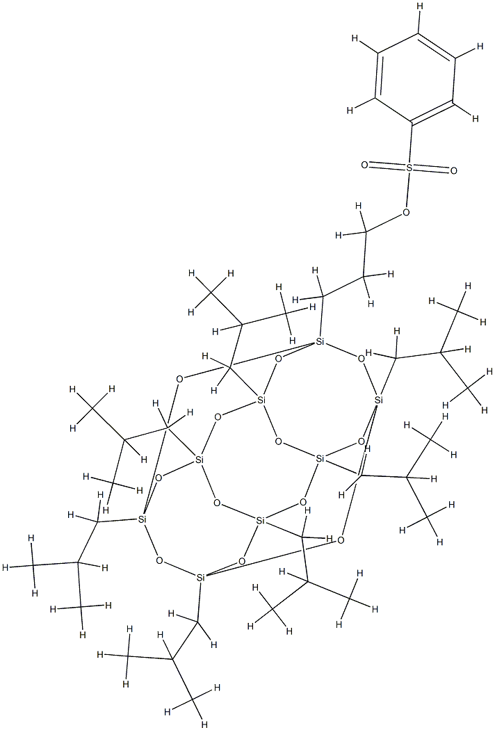 PSS-(3-甲苯磺酰基氧丙基)-七异丁基取代, 871126-43-1, 结构式