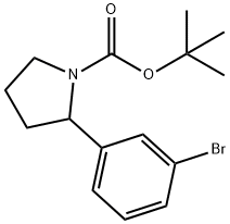 2-(3-溴苯基)吡咯烷-1-羧酸叔丁酯, 871717-03-2, 结构式