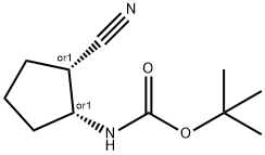 cis-2-Boc-amino-cyclopentanecarbonitrile, 874293-97-7, 结构式