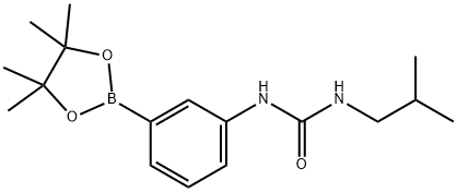 1-异丁基-3-(3-(4,4,5,5-四甲基-1,3,2-二氧硼杂环戊烷-2-基)苯基)脲, 874299-08-8, 结构式