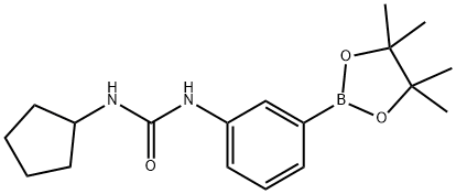 1-环戊基-3-(3-(4,4,5,5-四甲基-1,3,2-二氧硼杂环戊烷-2-基)苯基)脲, 874299-11-3, 结构式