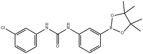 1-(3-氯苯)-3-(3-(4,4,5,5-四甲基-1,3,2-二氧硼杂环戊烷-2-基)苯)脲, 874302-01-9, 结构式