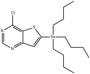 4-CHLORO-6-(TRIBUTYLSTANNYL)-THIENO[3,2-D]PYRIMIDINE, 875339-90-5, 结构式