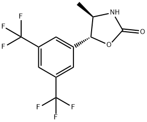 (4R,5R)-5- [3,5-双(三氟甲基)苯基] -4-甲基-1,3-恶唑烷-2-酮, 875444-05-6, 结构式