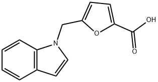 5-(1H-吲哚-1-基甲基)-2-糠酸, 876881-48-0, 结构式